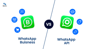 Comparison of WhatsApp Business App and WhatsApp Business API with key features and benefits for businesses